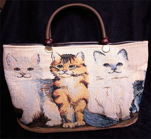 猫柄ゴブランバッグ