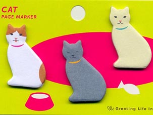 お座り猫のページマーカー