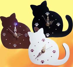 ネコの時計３種類
