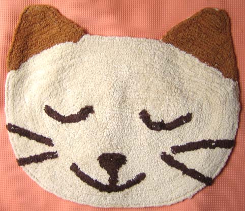 猫の顔型マット(ホワイト)