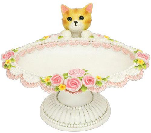 猫とバラのトレイ