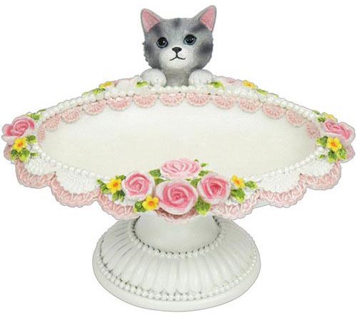 猫とバラのトレイ