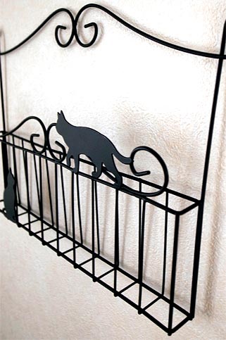 黒猫ワイヤーウォールポケット