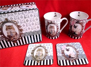 猫のマグカップ缶入りセット
