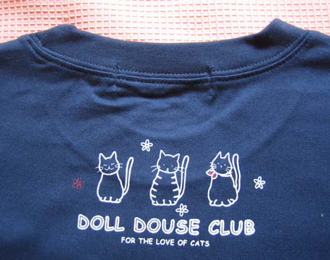 猫Tシャツホワイト(ネイビー)