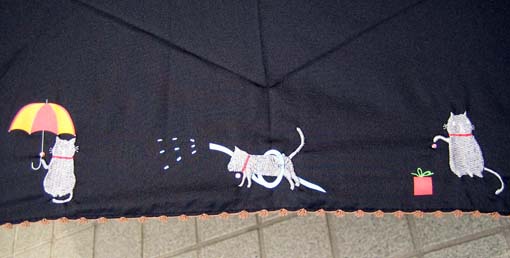 猫の折りたたみ傘(ブラック)