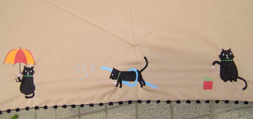 猫の折りたたみ傘(ベージュ)
