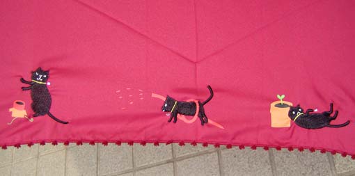 猫の折りたたみ傘(レッド)
