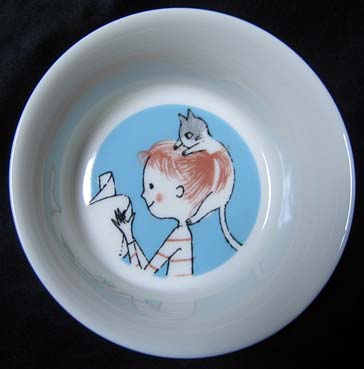 猫のカップ(ブルー)お皿の画像