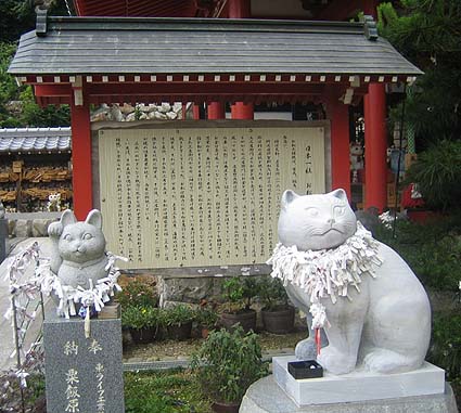 お松大権現由来と猫の石像