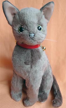 実物大猫のぬいぐるみ(グレー猫)