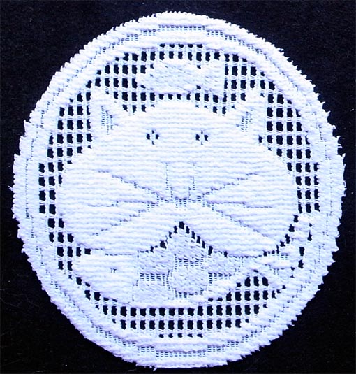 猫柄のレースコースターセット