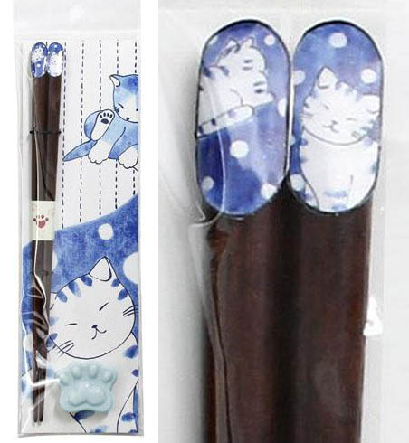 猫のお箸と箸置きセット
