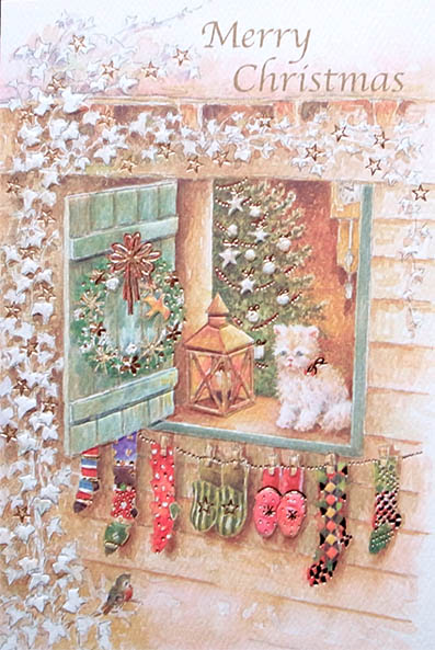 猫のクリスマスカード